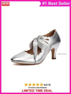 Mary Jane Lace Up Teardrop Cut Out Round Toe 1920s Gatsby Heels